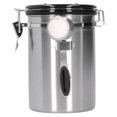 thumbnail image 2 of Coffee Container, Anti-Corrosion With Exhaust Valve And 1/8 Cup Measuring Spoon Food Storage Containers, Stainless Steel For Tea Coffee Beans Silver+Spoon 1.8L Filled 750g Coffee, 2 of 8