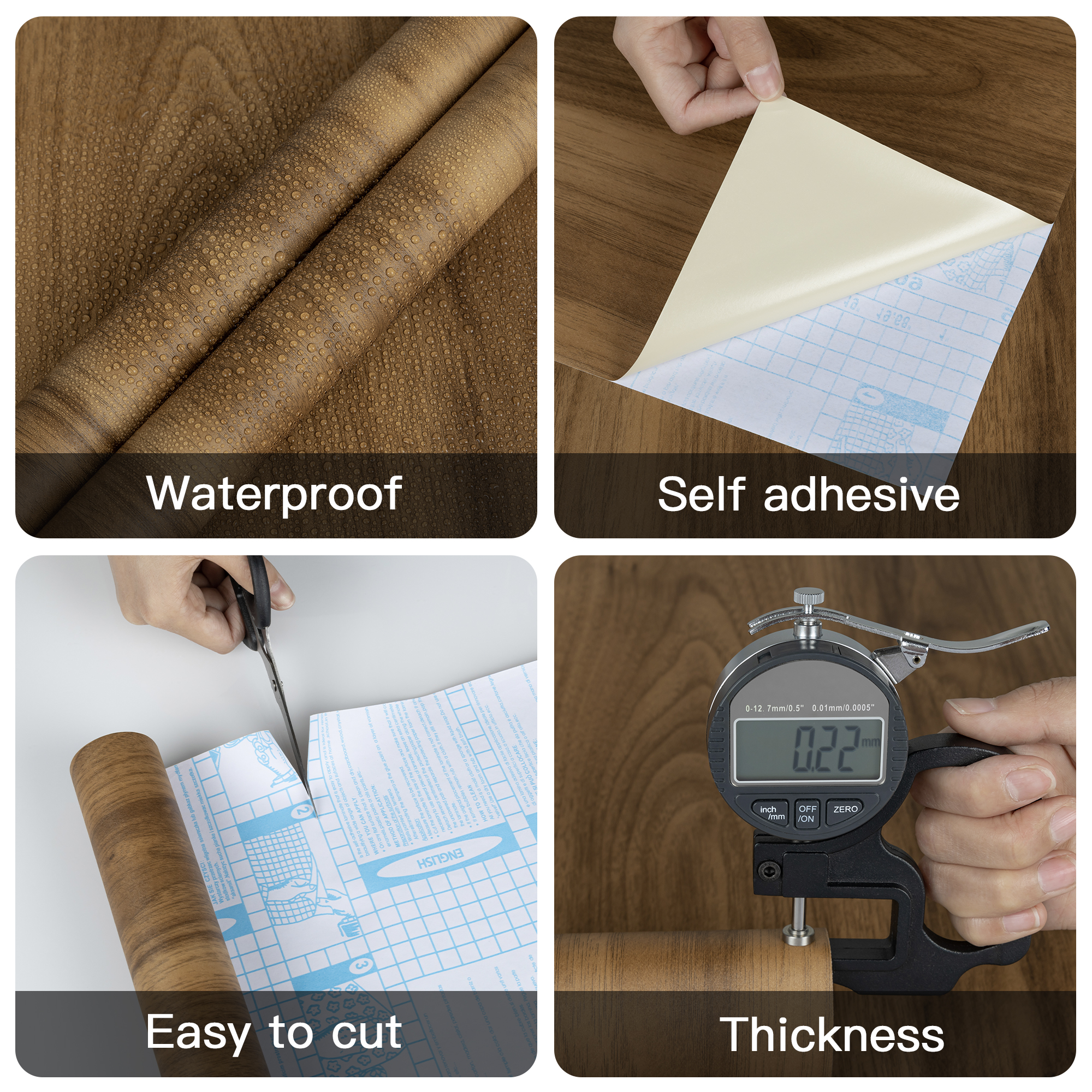 Abyssaly Wood Wallpaper Peel and Stick Contact Paper Removable Vinyl Wallpaper 15.7"×275.5" Self-Adhesive Removable Vinyl Contact Paper for Home Decor