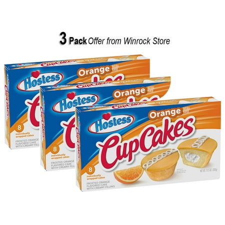 HOSTESS Orange Flavored Cupcakes – 13.5 oz 8 Count (3 Pack) Offer from Winrock Store