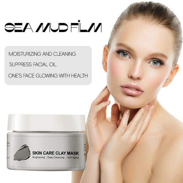 Mascarilla de barro antiacné para control de aceite de barro marino, mascarilla para el cuidado de la piel, mascarilla facial, mascarilla facial para controlar la grasa y refinar los poros, 120g