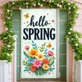 thumbnail image 3 of Colorful Floral Hello Spring Banner Butterfly Accents Spring Display Vibrant Colors Floral Pattern Spring Backdrop for Spring Decorations Indoor Decor Garden Party, 3 of 8