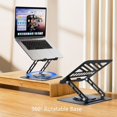 thumbnail image 2 of SIABC-Portable Support Ajustable pour Ordinateur Portable avec Design Ergonomique, Se Plie pour le Rangement, Noir, Rotation à 360°, 2 of 4