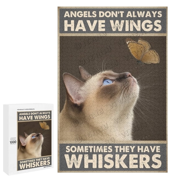 Siamese Cat Jigsaw Puzzles 1000 Pieces - Puzzles for Adults - Cats Kitten Pets Animal Lovers Impossible Hard Difficult Challenging Puzzles