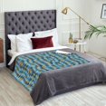 thumbnail image 5 of XMXT Throw Blankets, Impressionist Autumn Prints Bed Blanket for Bedroom Sofa, 50 x 70 inches Blue, 5 of 9