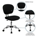 thumbnail image 6 of BizChair Mid-Back Black Mesh Padded Swivel Task Office Chair with Chrome Base, 6 of 13