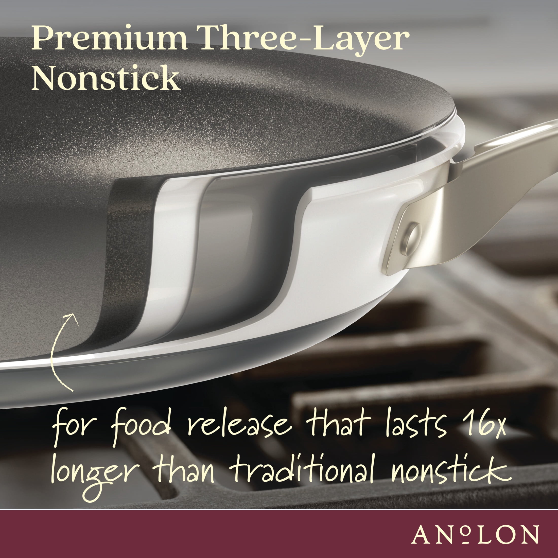 Anolon Achieve Hard Anodized Nonstick Frying Pan, 8.25-Inch, Cream