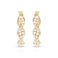 thumbnail image 3 of Rosec Jewels Certified Moissanite Hoop Earrings for Women - Twisted Hoop Earrings with Snap Back - D-VS1 Quality - Ready to Gift, 14K Yellow Gold, 3 of 7