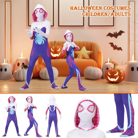 Halloween Superhero Cosplay Costume, Superhero Full Body Costume, Spider Hero Bodysuit Outfit for Halloween Party, Costume Events, Role Play, Dress Up