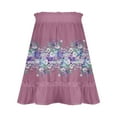 thumbnail image 7 of New Summer Arrivals SMihono Women's Summer Boho Floral Print Mini Skirt High Waist Drawstring Tiered Skirts Summer Ruffle Skater Pink 14, 7 of 7