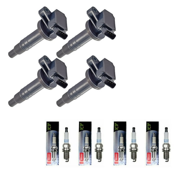 ISA Ignition Coils and Denso Platinum Spark Plugs Compatible with Toyota Corolla Celica 1.8L UF314