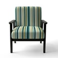 thumbnail image 4 of Designart « Motif à Rayures avec Tons de Vert Jungle et de Jaune II » Fauteuil d'Appoint Rembourré à Rayures Vertes - Fauteuil Moderne pour Chambre, 4 of 7