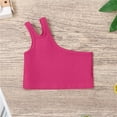 thumbnail image 2 of Girls Shirts Kids Racerback Crop Tank Top Sleeveless Sports Dance Top For Ballet Dancewear Girls Tops Hot Pink 3 Years-4 Years, 2 of 3