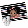 thumbnail image 6 of Black Stripes Bathroom Rug Washable 2x3 Entryway Rug Non Slip Cartoon Funny Pink Cute Bow Girl Striped Front Door Mat Low Pile Indoor Doormat Throw Floor Carpet for Kitchen Bedroom Entrance, 6 of 8