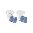 thumbnail image 2 of BemeyourBBs Toddler Baby Boy Big Brother Outfits Summer Clothes Short Sleeve Letter Truck Embroidery T-Shirt Tops Shorts Set Toddler Boys Summer Outfit, 2 of 9