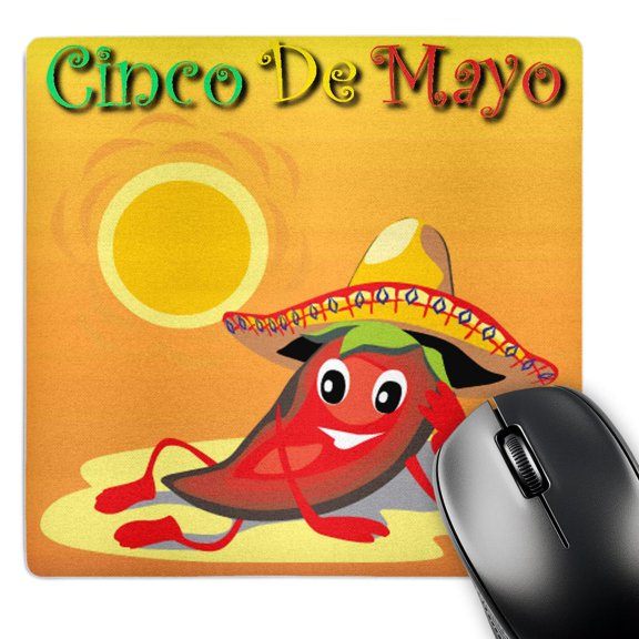 3dRose, Cinco De Mayo Pepper Orange Background, MousePad