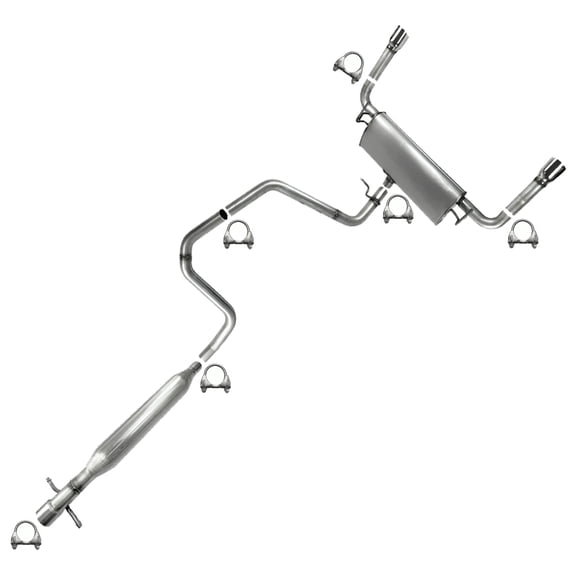 Northeastern Exhaust Resonator, Intermediate Pipe & Muffler Assembly Dual Outlet Fits 2008-2012 Chevrolet Malibu 3.6L - Direct Fit | Stainless Steel System Kit