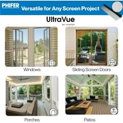 Phifer UltraVue High-Visibility Insect Screen Kit - (24 in x 25 ft) - For Window, Patio, Porch, Door