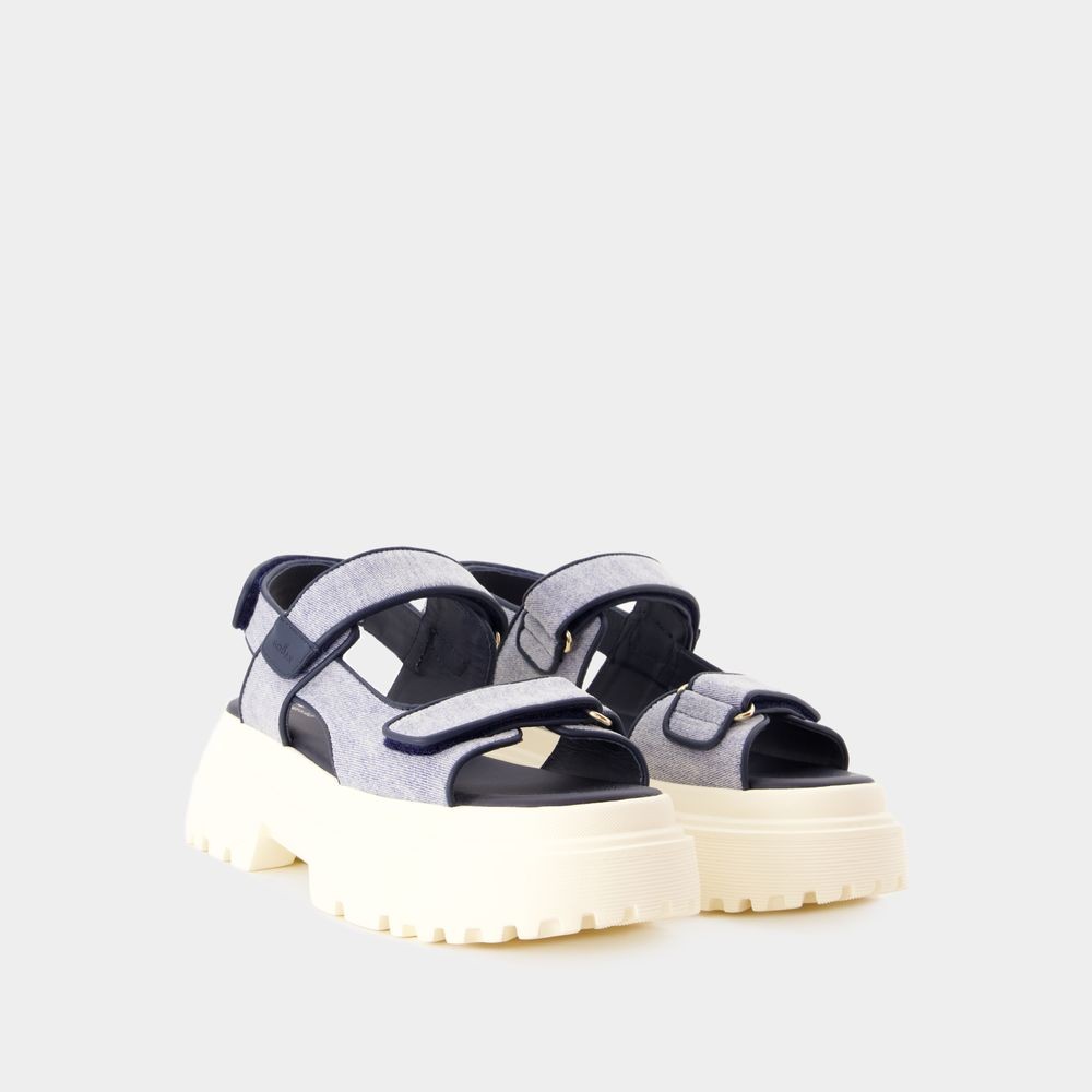 【関税込み】Cinturino Sandals - Hogan - Cotton - Blue Hogan Cinturino Sandals - Cotton - Blue Blue (Women's