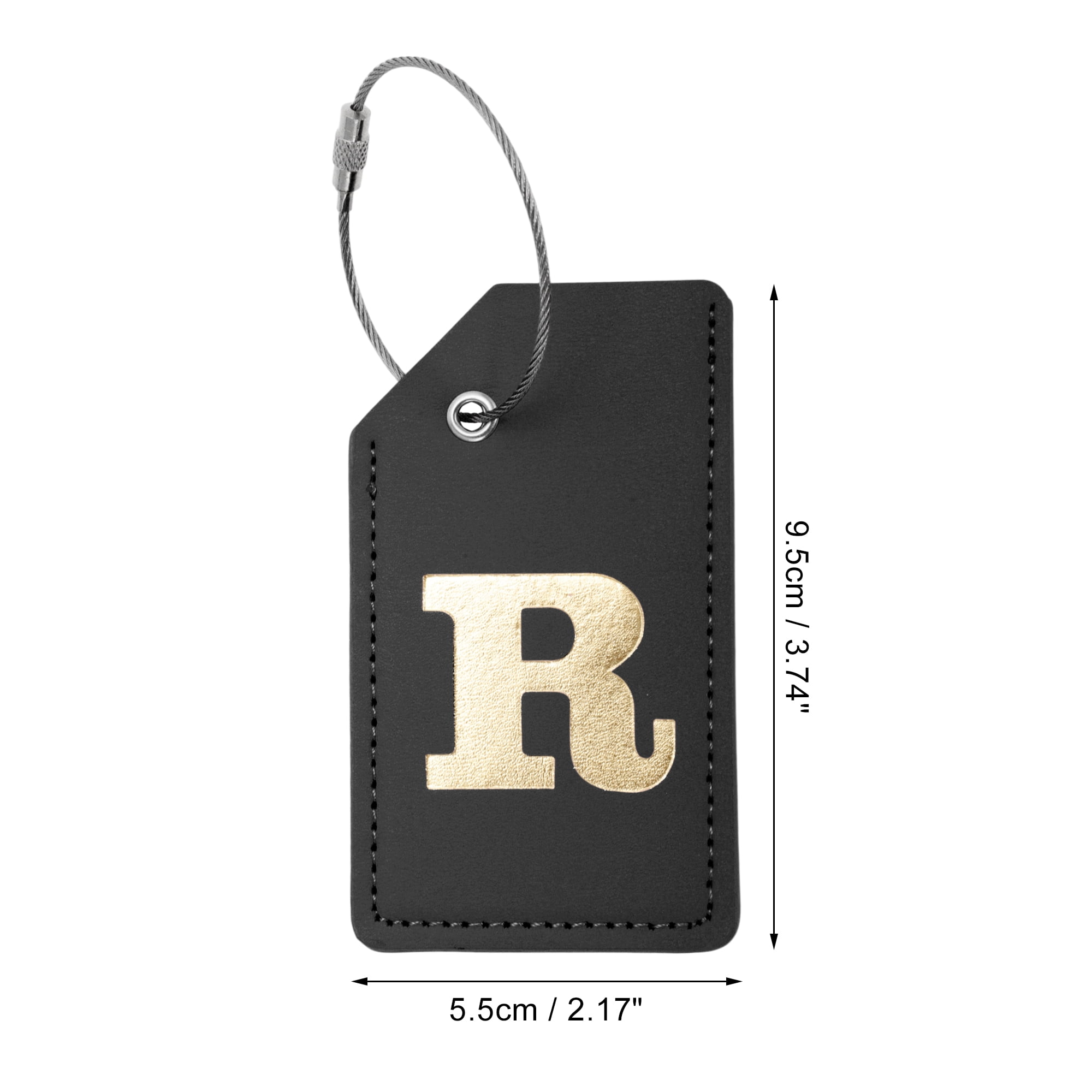 Unique Bargains 1 Pc Stylish Durable Luggage Tag for Travelling Black [Letter R]