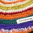 thumbnail image 7 of dianhelloya Women Winter Hat Colorful Striped Print Knitted Elastic Thickened Heat Retention Rainbow Color Anti-slip Washable Beanie Lady Cap Multicolor, 7 of 7