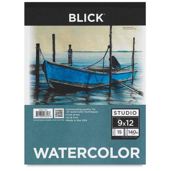 Blick Studio Watercolor Pad - 9" x 12", 140 lb, Tapebound, 15 Sheets