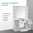 thumbnail image 6 of BarberPub Wall Mount Styling Station & Mirror Shampoo Bowl High-End Styling Beauty Salon Furniture Set 3145, 6 of 9