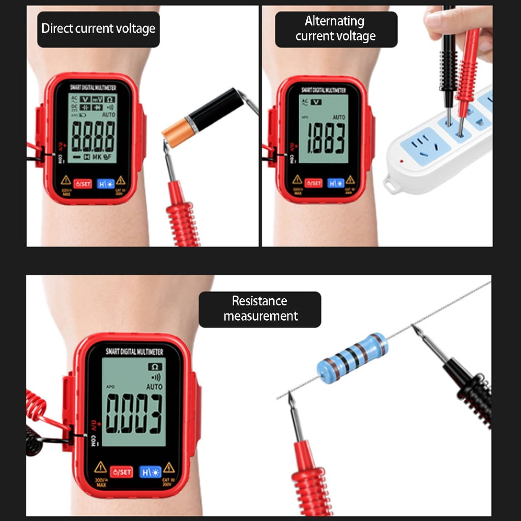 PatungKu Backlit Display Digital Multimeter Include Test Probes For Low Light Environment