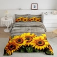 thumbnail image 2 of Erosebridal Rustic Sunflower Bedding King Comforter Set, Chic Flower Floral Down Comforter, Reversible 3 Pieces, 2 of 7