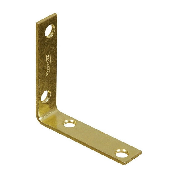 National Hardware 2-1/2 In. x 5/8 In. Brass Steel Corner Brace (4-Count)