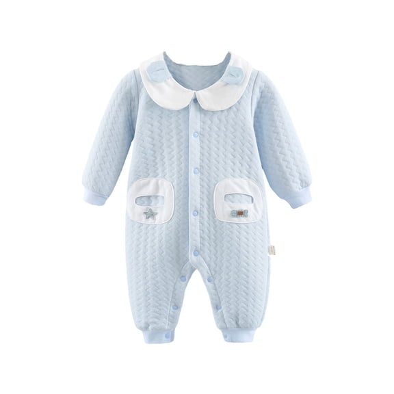 Baby Girl Boys' Romper Jumpsuit,Organic Cotton One-Piece Coverall,Long Sleeve Ribbed Pajamas Fall Outfit