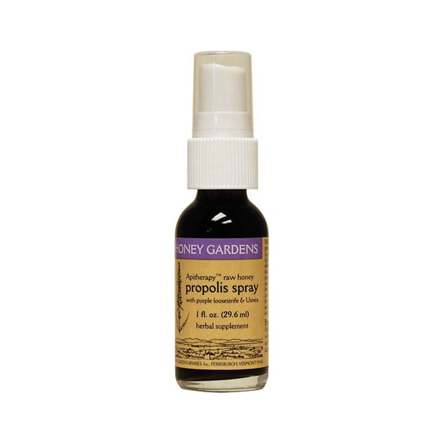 Honey Gardens Bee Propolis Throat Spray | With Apitherapy Raw Honey, Licorice Root and Usnea | 50 Servings | 1 Fl. Oz