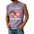 thumbnail image 2 of Iaqnaocc Pride Tank Tops Men American Flag Stars Pride T-Shirts Outfits We The People Rainbow Graphic Sleeveless Shirts Equality Tee Tops Light Purple S, 2 of 4