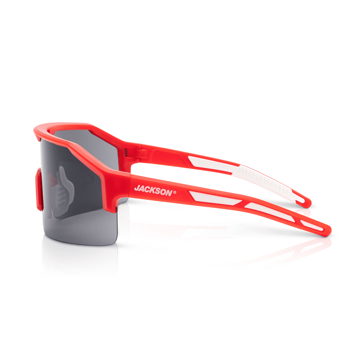 Jackson Safety Safety Glasses - MAXVIEW+ Series - Smoke Lens - Red Frame - STA-CLEAR Anti-Fog