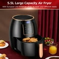 thumbnail image 3 of Zootealy Air Fryer 5.5L Household Large Capacity 1300W Big Firepower Timing Touch Screen LCD Electric Air Fryer with Bakeware, 3 of 6