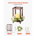 thumbnail image 4 of VEVOR 10 Set/30 Pcs Wooden Wedding Lantern Centerpiece, Includes 10 Wooden Lantern Candle Holder 10 Flameless LED Candle 10 Champagne Flower Wreath for Wedding Table Party Farmhouse Decor, Brown, 4 of 9