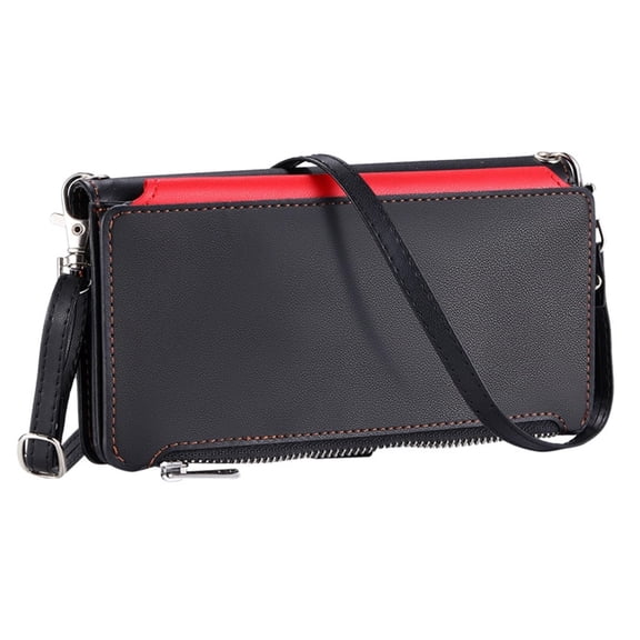 Case For IPhone 17 Pro Max/17 Pro/17 Air/17, Crossbody Shell With PU Leather Card Insertion Kickstand Cover