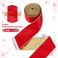 thumbnail image 2 of 10 Yards(9.14m) Single Face Velvet Wired Ribbon 2.44inch(6.2cm) Wide Red Velvet Christmas Ribbon Trimming Satin Ribbon Rolls Polycotton Ribbon Trim for Tree Wreaths Decor Gift Wrapping, 2 of 7