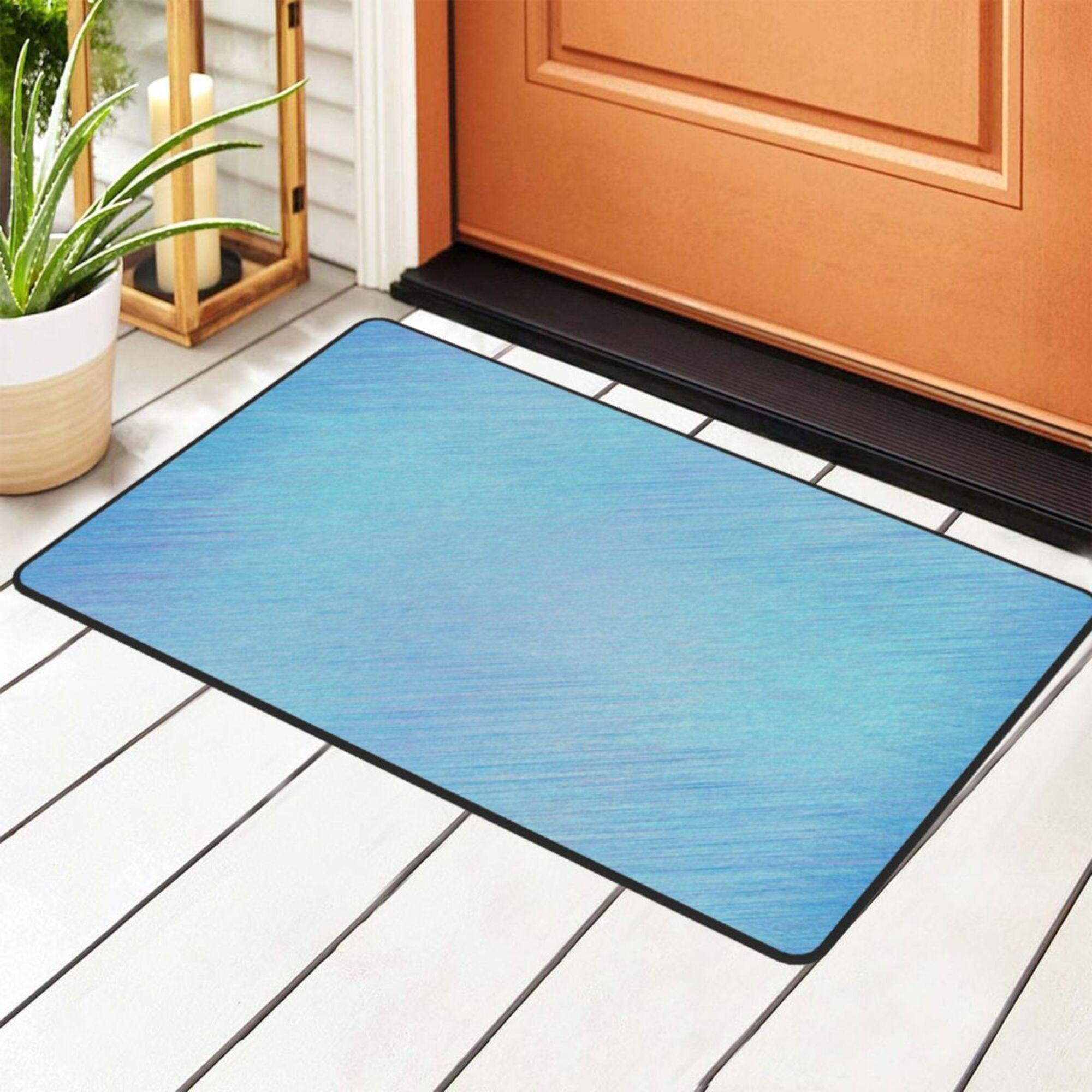 Washable NonSlip Rug Pad, Blue Background Texture Area Rug Doormats