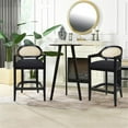 thumbnail image 3 of Pemberly Row 27" Back Counter-Height Bar Stool Natural Black Linen, 3 of 10