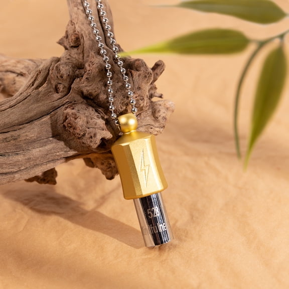 Lightning Mark Breathing & Meditation Tuning Necklace 528 hz Whistle Necklace Breathwork Necklace Mindfulness Device for Anxiety & Stress Relief through Sound Healing Mindfulness and Meditation Gifts