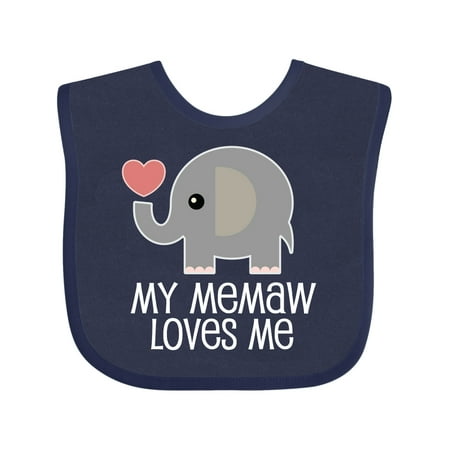 

Inktastic Memaw Loves Me Grandchild Gift Baby Boy or Baby Girl Bib