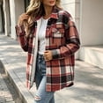 thumbnail image 5 of Womens Winter Plaid Midi Coats Fuzzy Lined Stand Up Collar Long Sleeve Button Down Coat Fashion Casual Warm Outerwear Multicolor 04 XXL, 5 of 7