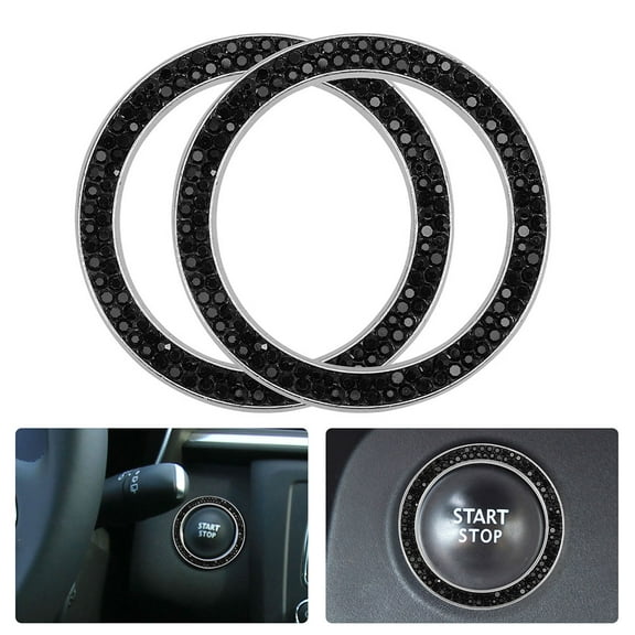 SEWACC 1 Pair Engine Start Stop Button Cover For Car Owners Car Bling Accessories In 1.6*1.6*0.1in