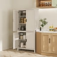 thumbnail image 2 of HOMCOM 64" Freestanding Kitchen Pantry Food Storage Cabinet w/ Shelves, White, 2 of 8