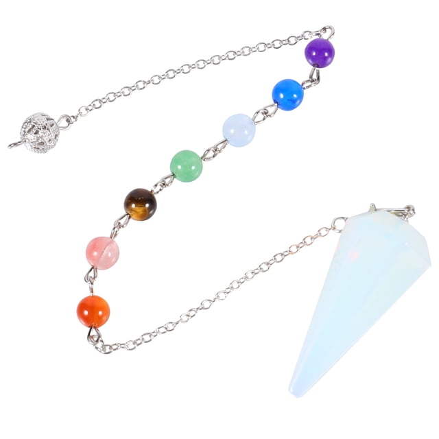 GOOHOCHY Curación Péndulo Cristal Colgante Pendiente Amuleto Cristal Meditación Péndulo Hexagonal