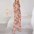 thumbnail image 3 of Balery Painting Peach Conjunto de Pijama con Estampado para Mujer, Conjunto de Dos Piezas con Manga Larga, Ropa de Dormir Suave con Bolsillos, Pijamas Cómodos-Medium, 3 of 7