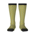 thumbnail image 2 of Lsque Mardi Gras Purple Yellow Plaid Printed Crew Socks Men's Women's LightWeight Thin Casual Calf Socks ,Knee High Socks,Cotton Socks, 2 of 9