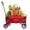 Red+Black, variant on Beach Wagon for Kids, Collapsible Wagon with Canopy and Cup Holders, Portable Camping Wagon for Patio Shopping, All Terrain Wheels Beach Wagon