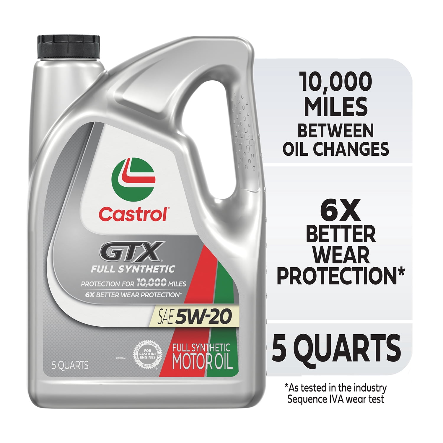 Castrol GTX Full Synthetic 5W-20 Motor Oil, 5 Quarts, Case of 3