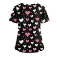thumbnail image 4 of Valentine's Day Scrub Tops for Women Funny Love Heart Printed V-Neck Medical Shirt Tops Valentine's Day Nursing Uniform Shirts Tops with Pockets, 4 of 4